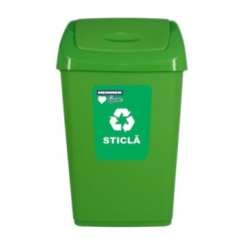 Cos gunoi+capac reciclare 25 l verde