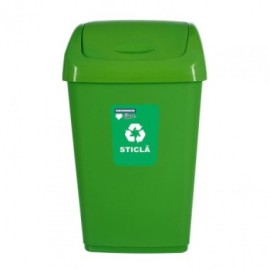Cos gunoi+capac reciclare 50 l verde